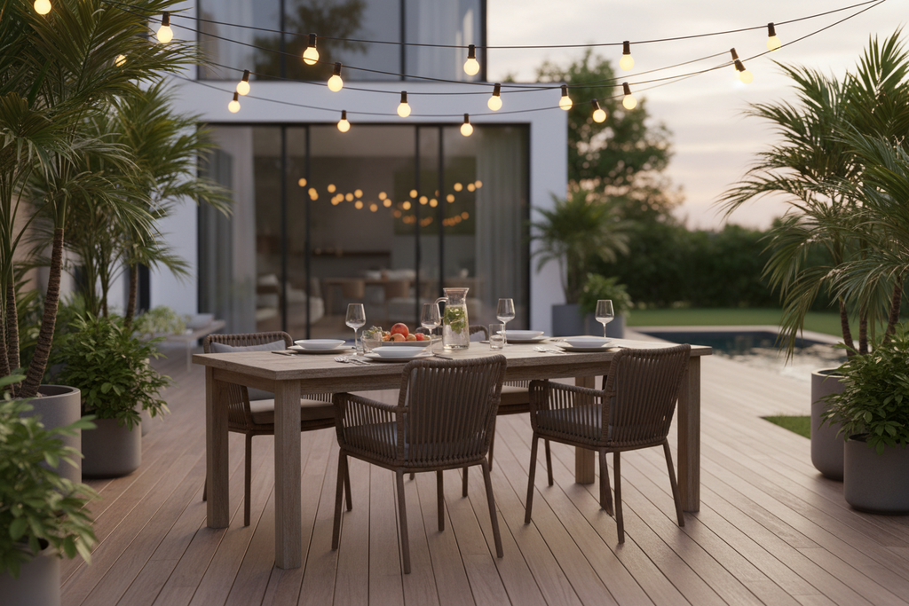 Guirlande G40 10m sur terrasse en bois - lifestyle